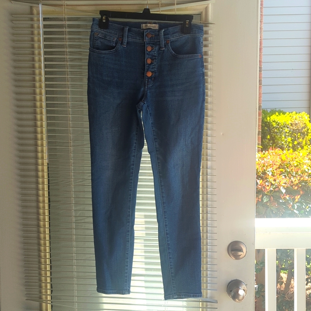 Madewell button fly skinny crop jeans